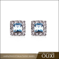 Wholesale Natural Stone Jewelry OUXI Square Crystal Earring Studs